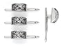 Sterling Silver Thin Thai Weave Tuxedo Studs by Lois Hill