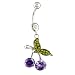 Pugster Fruit Light Amethyst Button Navel Body Jewelry Flower Dangle Belly Ring