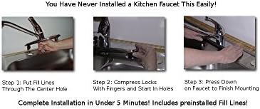 Classic Chrome Single Handle Kitchen Faucet With Sprayer Includes Pre-installed Fill Lines for Stainless Steel Sinks by Dakota Faucet