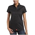 Dickies Girl Juniors' Oxford Short Sleeve Button Down Shirt- School Uniform