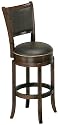 Soft Faux Leather Swivel Bar Stool with Leather Backrest in Espresso Finish