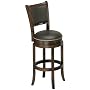 Soft Faux Leather Swivel Bar Stool with Leather Backrest in Espresso Finish