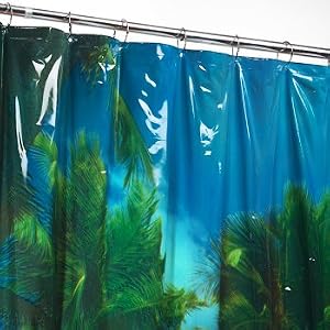 Tropical Landscape Vinyl Shower Curtain