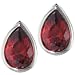 Sterling Silver Shaped Ruby Simulated Stud Earrings