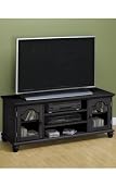 Harwick Wide-screen Tv Stand Glass-door Black