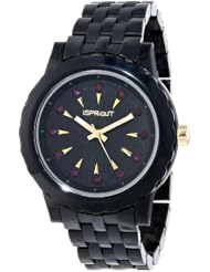 Sprout Womens ST/6806PRBK Black Corn Resin Purple Swarovski Elements Bracelet Watch