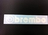 1 X Brembo Racing Decal Sticker (New) White Size 6.5''x 1.25''
