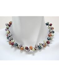Bright Mix Freshwater Pearl Sterling Spiral Necklace