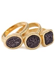 Marcia Moran "Regal" 18k Gold-Plated Purple Metallic Stackable Ring