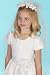 Cascading Rose New White Satin Tiara Veil ~ Flower Girl or First Communion