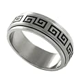 Steel Greek Key Spinner