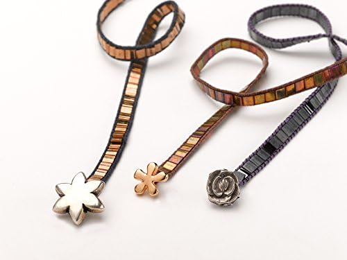 Bracelet designed with Tila beads of various shades - double wrapped - designed button clasps. Brand new.