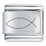 Pugster Buddhist Bracelet Christian Fish Thin Line Italian Charm