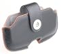 Leather Side Pouch for T-Mobile Sidekick Phone, Black/Orange