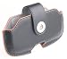 Leather Side Pouch for T-Mobile Sidekick Phone, Black/Orange