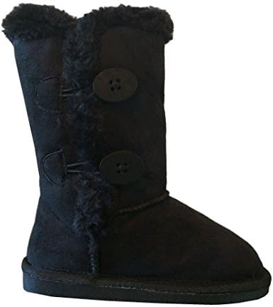 NEW Babys Girls Infant Kids Toddler Flat Winter Fur Boots Pom Pom Shoes Sz 2-8