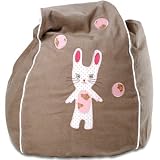 Enlarge toy image: Cocoon Couture Patchy Bunny Kids Bean Bag Cover, Spotted Bunny on Sand - 100% pinwale cotton - infant and baby development