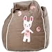 Cocoon Couture Patchy Bunny Kids Bean Bag Cover, Spotted Bunny on Sand - 100% pinwale cotton