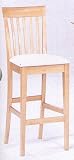 Set of 2 Maple Finish Bar Stools/Stool w/Cushion Seat