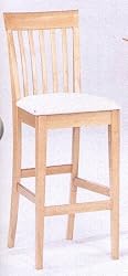 Set Of 2 Maple Finish Bar Stools/stool W/cushion Seat