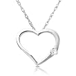 Diamond Heart Shaped Pendant in 14k White Gold (GH/SI)