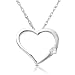 Diamond Heart Shaped Pendant in 14k White Gold (GH/SI)