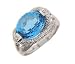 Search : 14k White Gold Diamond Blue Topaz Ring