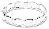 Sterling Silver Cushion Link Bracelet, 7.5"