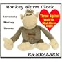 Monkey Plush Throw Alarm Clock