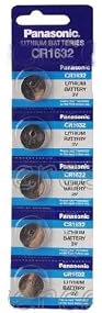 Panasonic CR1632 3 Volt Lithium Coin Battery (pack of 5)