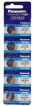 Panasonic CR1632 3 Volt Lithium Coin Battery (pack of 5)