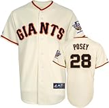 Buster Posey Youth Jersey: San Francisco Giants #28 Home Youth Replica Jersey with 2010 World Series Champs Patch