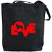 Canvas Tote Bag Black  Love Silhouette Border Collie  Dog