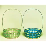  : Large Bamboo Multicolor Basket Asst. (1 count)