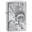 Zippo Lightrer Something Patriotic Emblem, Brushed Chrome