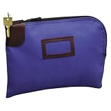 PM Company 04600 Night Deposit Bag with Zipper Lock, 12w x 9h, Army Duck, Blue