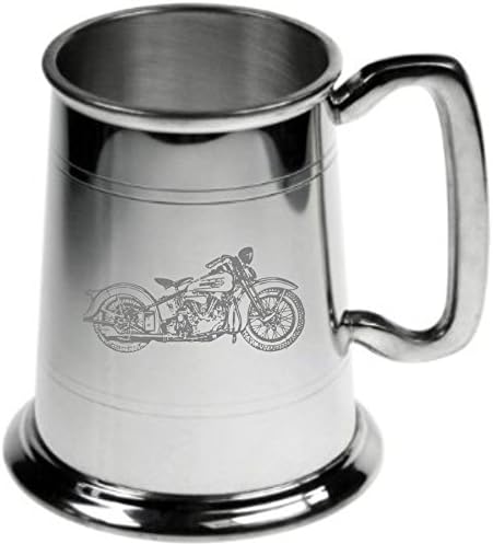 1 Pint Double Lined Pewter Tankard With Harley Davidson Design