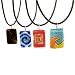 Glass and Rubber Assorted Colors Necklace-Rectangular 