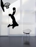 Large--Easy instant decoration wall sticker wall mural Sport Basketball-Basketball fade-away shot