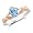 Sterling Silver Two Tone Rosegold Aquamarine CZ Claddagh Ring Size 4