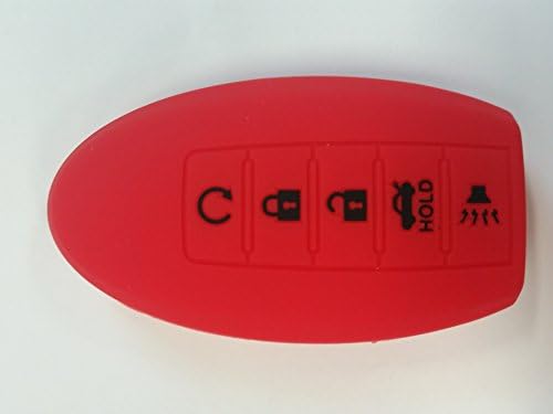 IKEY Nissan 5B Remote Keyless Remote Cover W/ Autostart Red