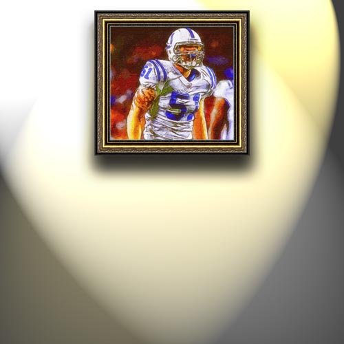 Completely Handpainted American Football Sport Painting, Custom Order FL5184, Oil on Canvas, with Option to Paint Jerry, Brett & Co. from Any Other Favorite Photograph or Picture, Unframed, Size 27'' x 29