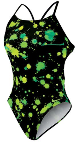 Nike Swim TFSS0001 Womens Splatter Cut-Out Tank, Green-20