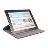 DURAGADGET Housse Etui Rotatif de Luxe en Violet pour le Nouvel Apple iPad (iPad 3, 3�me g�n�ration, the New iPad) Wi-Fi & Wi-Fi + 4G 16 Go 32 Go 64 Go (sortie 2012) et l'iPad 4 (iPad avec �cran r�tina, 4�me g�n�ration) - vue horizontale ET verticale - Garantie 5 anspar Duragadget