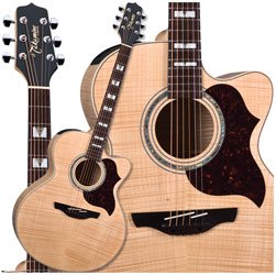 Takamine G Series EG523XC-NF Jumbo Flame Top Acoustic Electric Guitar, Natural