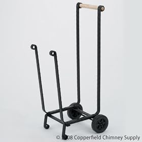 Black wood cart with wheels by Aiden's Hearth
