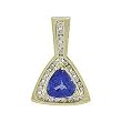 14K Yellow Gold Tanzanite and Diamond Pendant