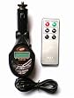 In Car 4-in-1 WMA/MP3 Wireless Modulator/FM transmitter for SD Card, USB Pen (Flash) drive and MP3 players (like iPod). Black with Remote Control.
