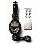 In Car 4-in-1 MP3 Wireless Modulator/FM Transmitter for SD Card, USB Pen (Flash) Drive and MP3 players (like iPods). Black with Remote Control