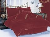 7PCS QUEEN NAVY VELVET SATIN COMFORTER SET BED IN A BAG